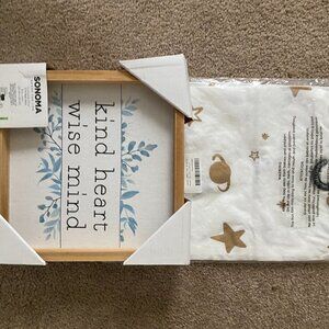 Sonoma Kitchen Decorations Set – 2 Framed Wall Décor & 1 Towel (New, Unopened)